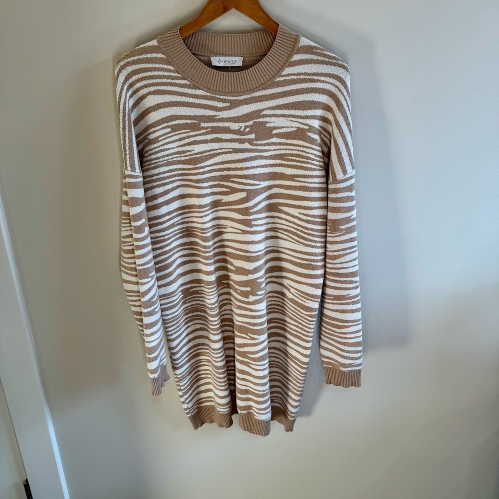 WAYF Knit Zebra Print Dress